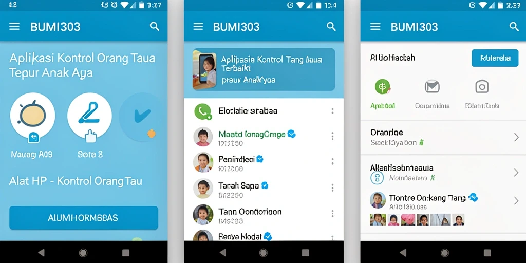 Antarmuka BUMI303 yang intuitif untuk kontrol orang tua.