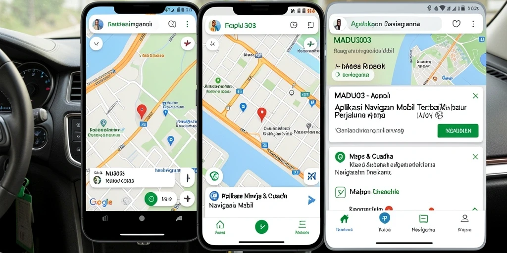 Tampilan antarmuka utama MADU303 yang praktis untuk navigasi mobil.