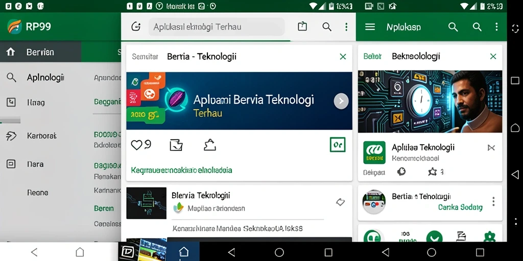 Tampilan antarmuka aplikasi RP99 dengan fitur teknologi terbaru.