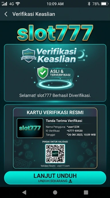 Tampilan kanal resmi slot777